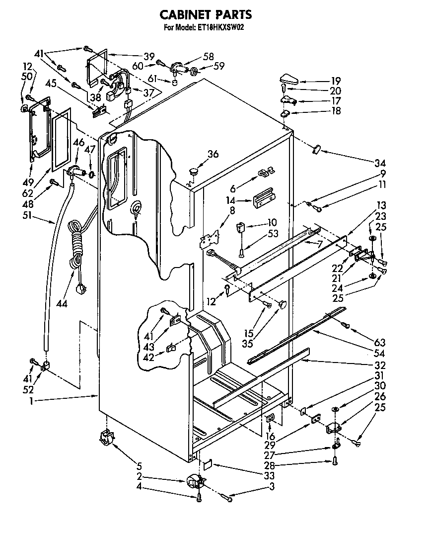 Whirlpool ET18HKXSW02 cabinet diagram