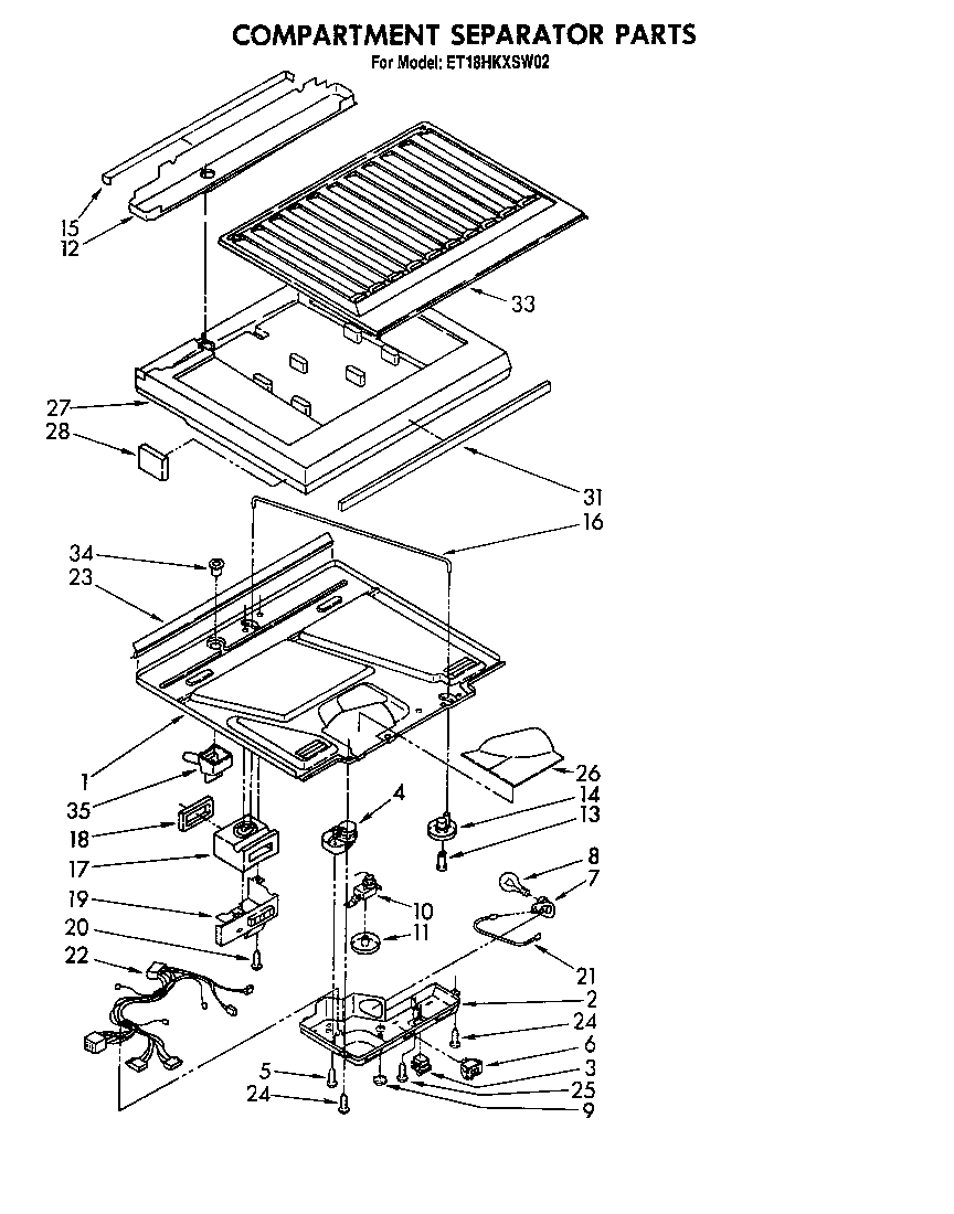 Whirlpool ET18HKXSW02 compartment separator diagram