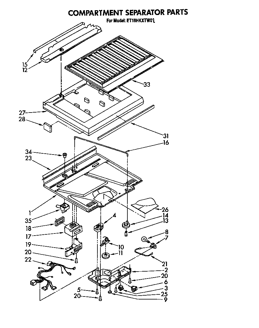 Whirlpool ET18HKXTG00 compartment separator diagram