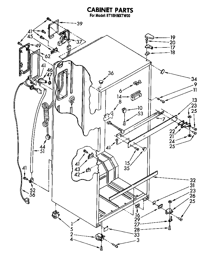 Whirlpool ET18HMXTF00 cabinet diagram