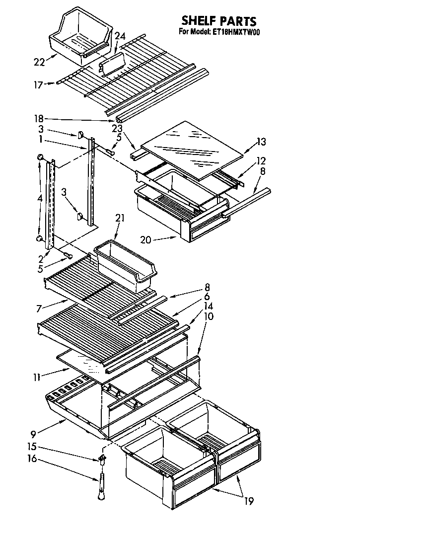 Whirlpool ET18HMXTF00 shelf diagram