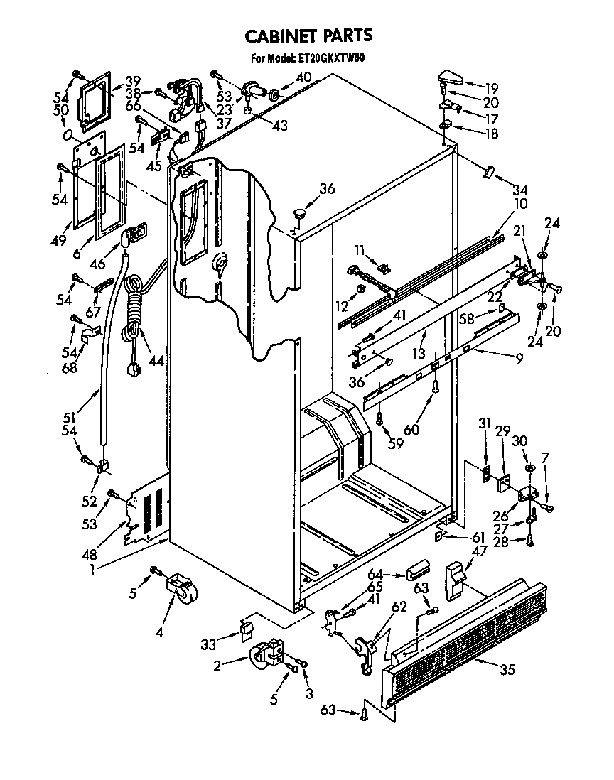 Whirlpool ET20GKXTN00 cabinet diagram