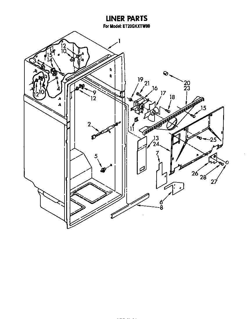 Whirlpool ET20GKXTN00 liner diagram