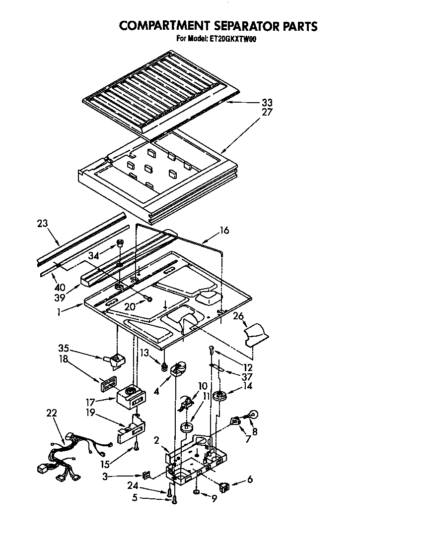 Whirlpool ET20GKXTN00 compartment separator diagram