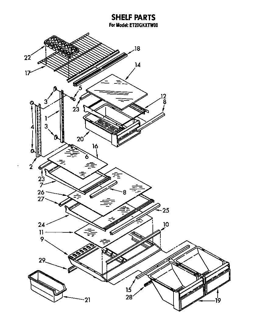 Whirlpool ET20GKXTN00 shelf diagram
