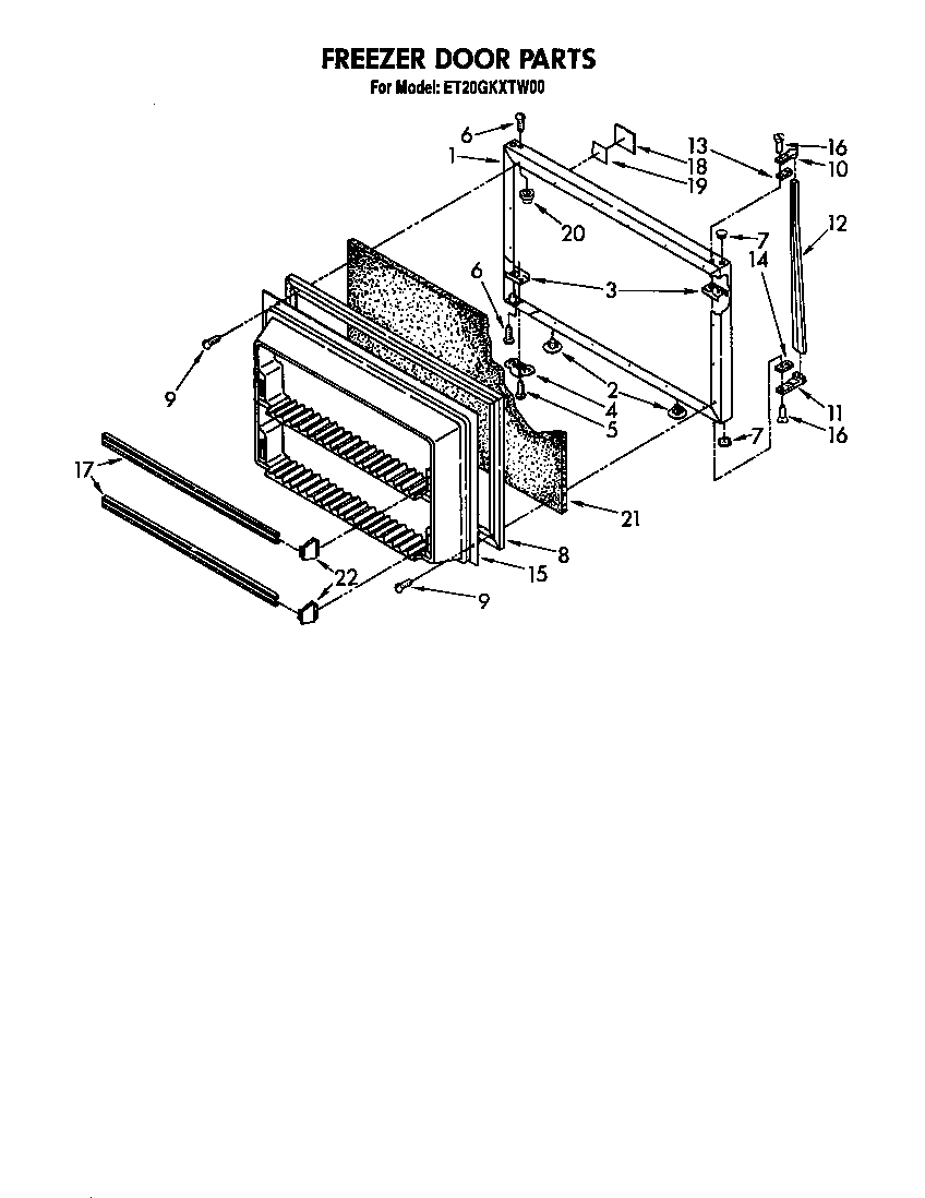 Whirlpool ET20GKXTN00 freezer door diagram