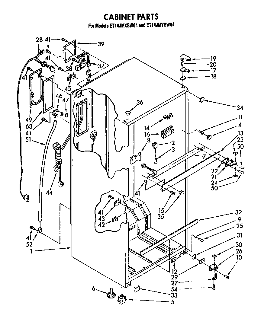 Whirlpool ET14JMYSW04 cabinet diagram