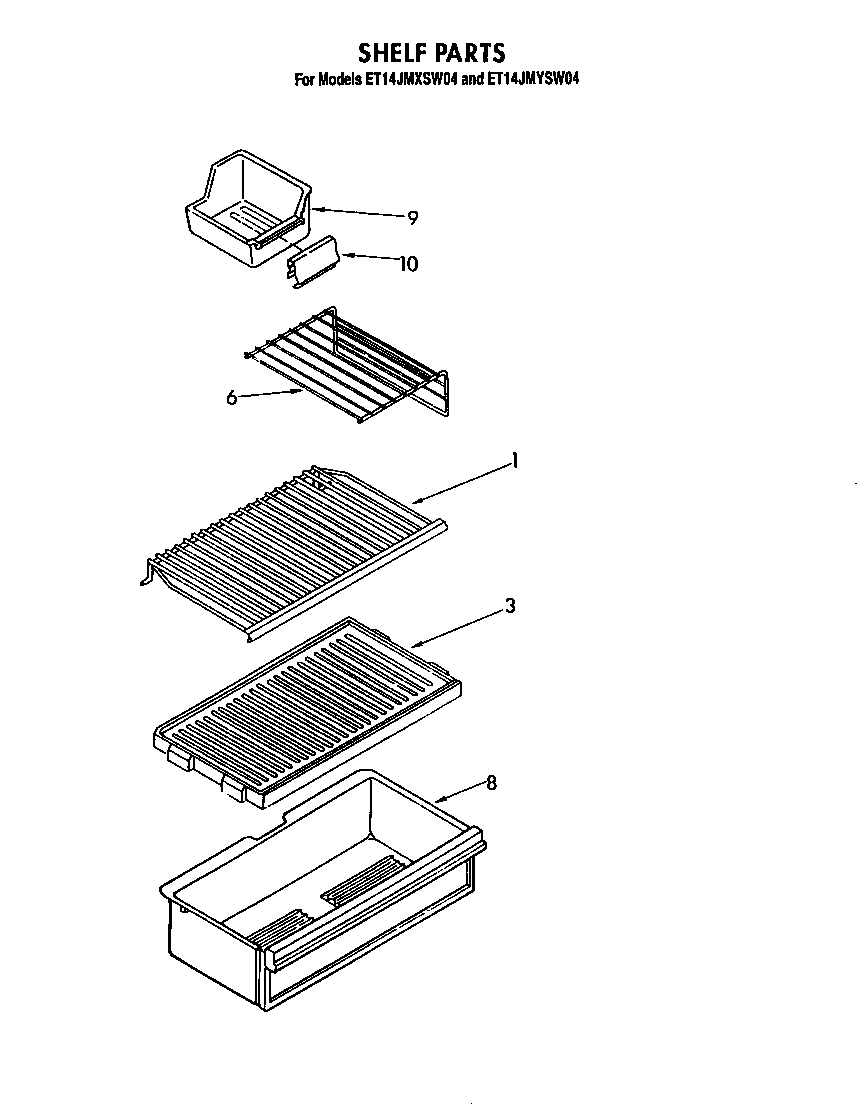 Whirlpool ET14JMYSW04 shelf diagram