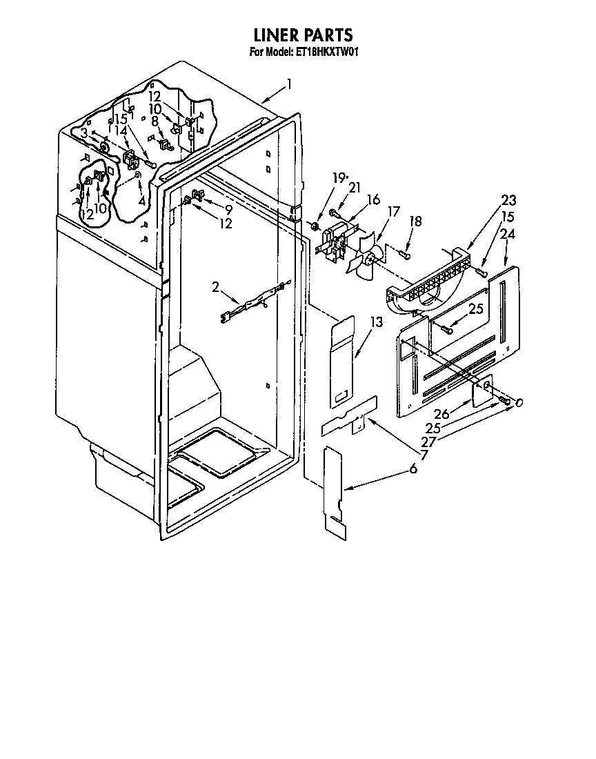 Whirlpool ET18HKXTM01 liner diagram