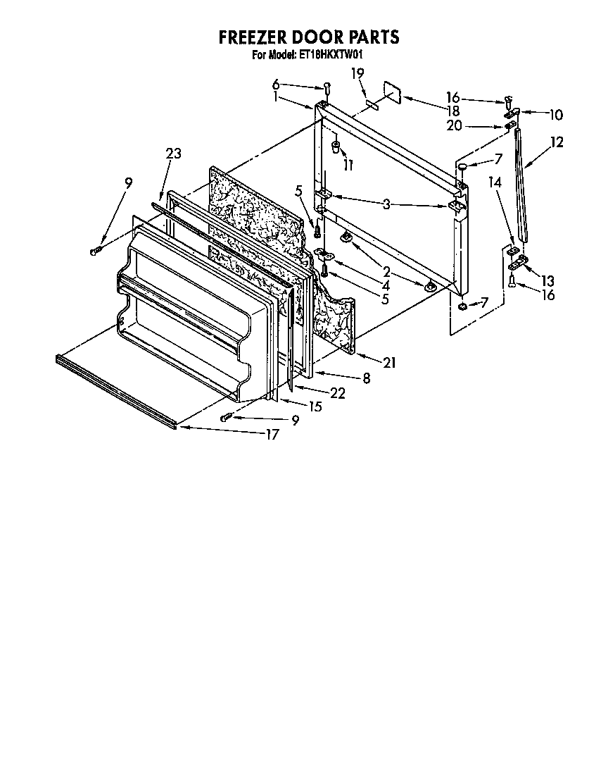 Whirlpool ET18HKXTM01 freezer door diagram