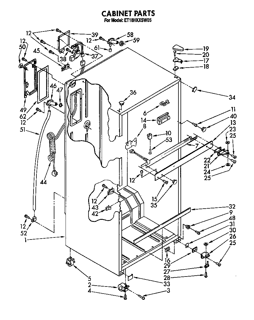 Whirlpool ET18HKXSW05 cabinet diagram