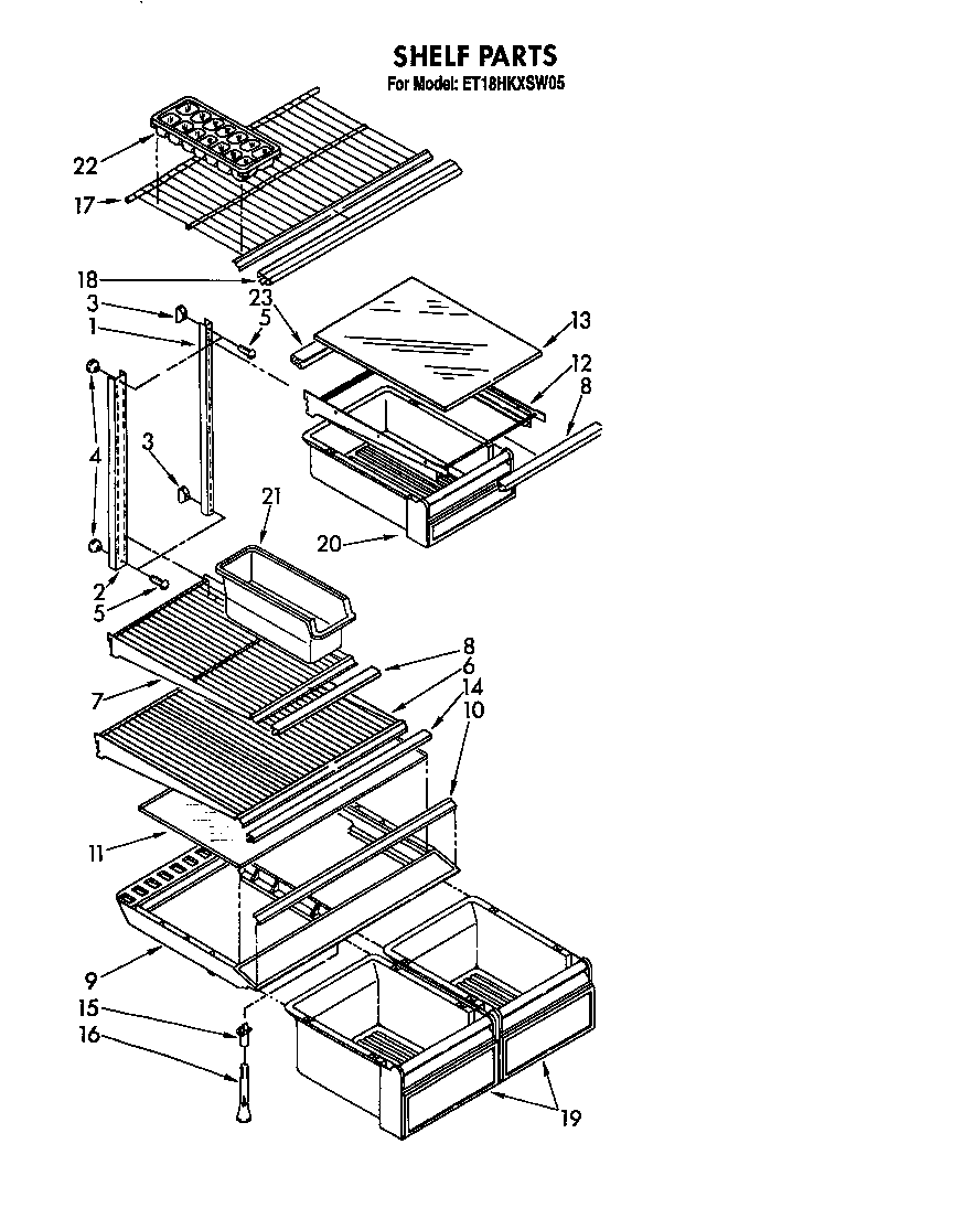 Whirlpool ET18HKXSW05 shelf diagram