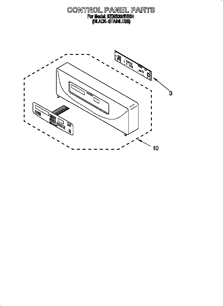 KitchenAid KEMS307DBS4 control panel diagram