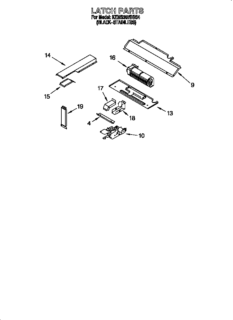 KitchenAid KEMS307DBS4 latch diagram