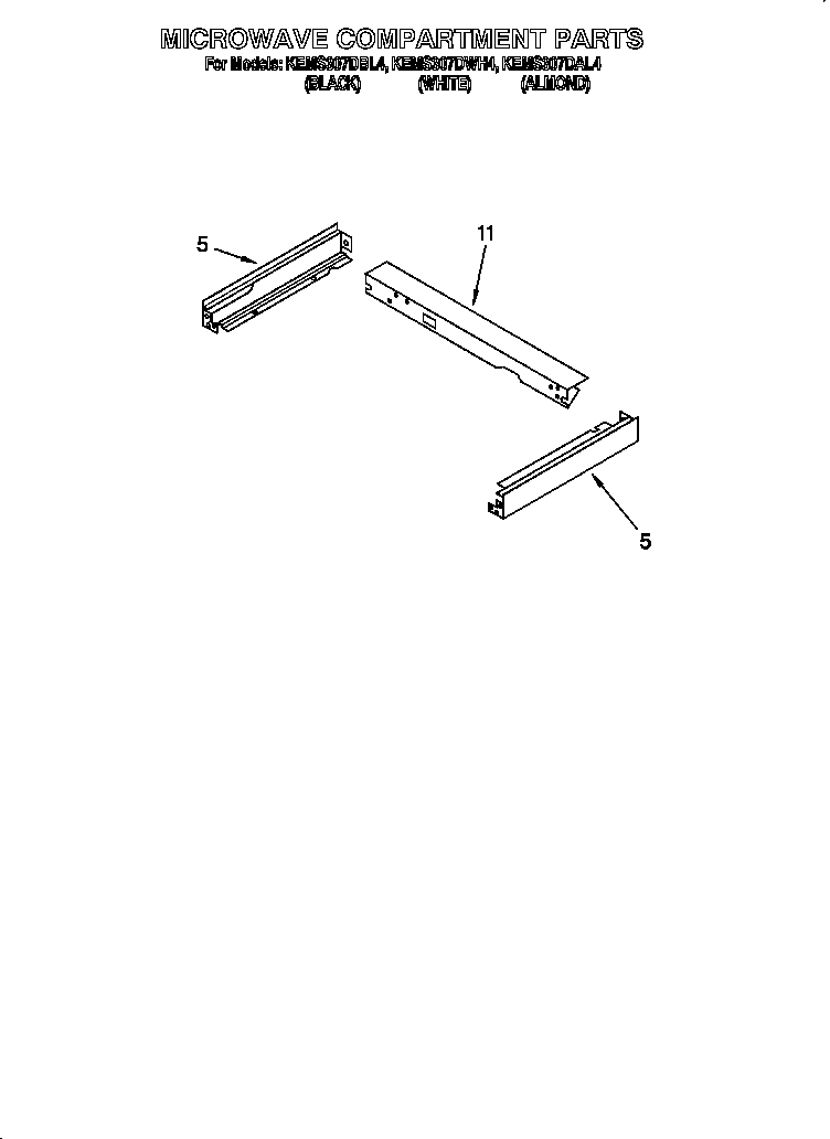KitchenAid KEMS307DAL4 microwave compartment diagram