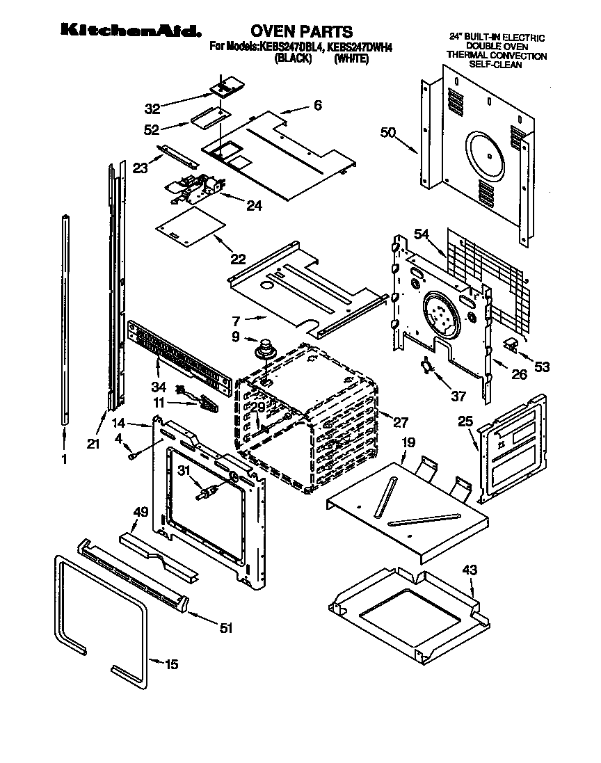 KitchenAid KEBS247DWH4 oven diagram
