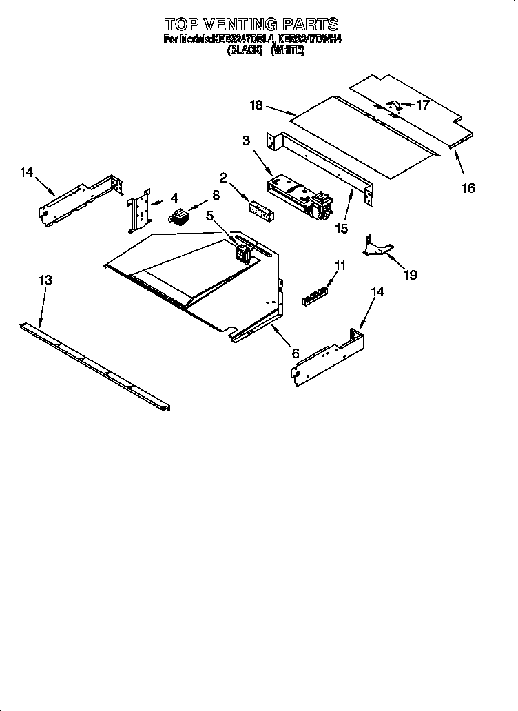 KitchenAid KEBS247DWH4 top venting diagram