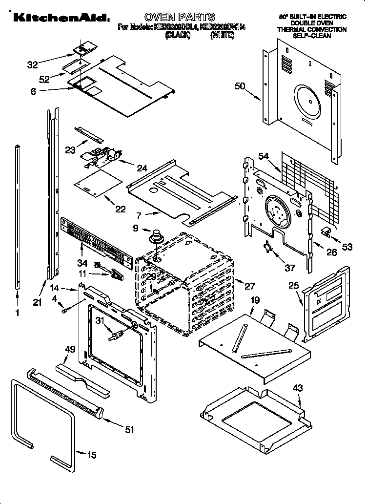 KitchenAid KEBS208DWH4 oven diagram