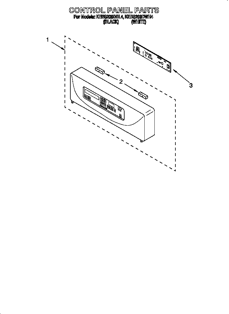 KitchenAid KEBS208DWH4 control panel diagram