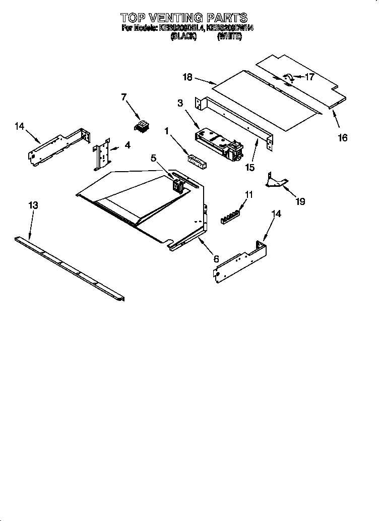 KitchenAid KEBS208DWH4 top venting diagram