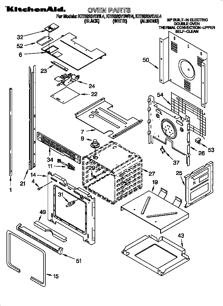 KitchenAid KEBS207DAL4 oven diagram