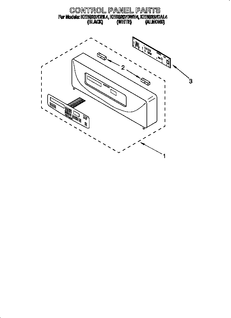 KitchenAid KEBS207DAL4 control panel diagram