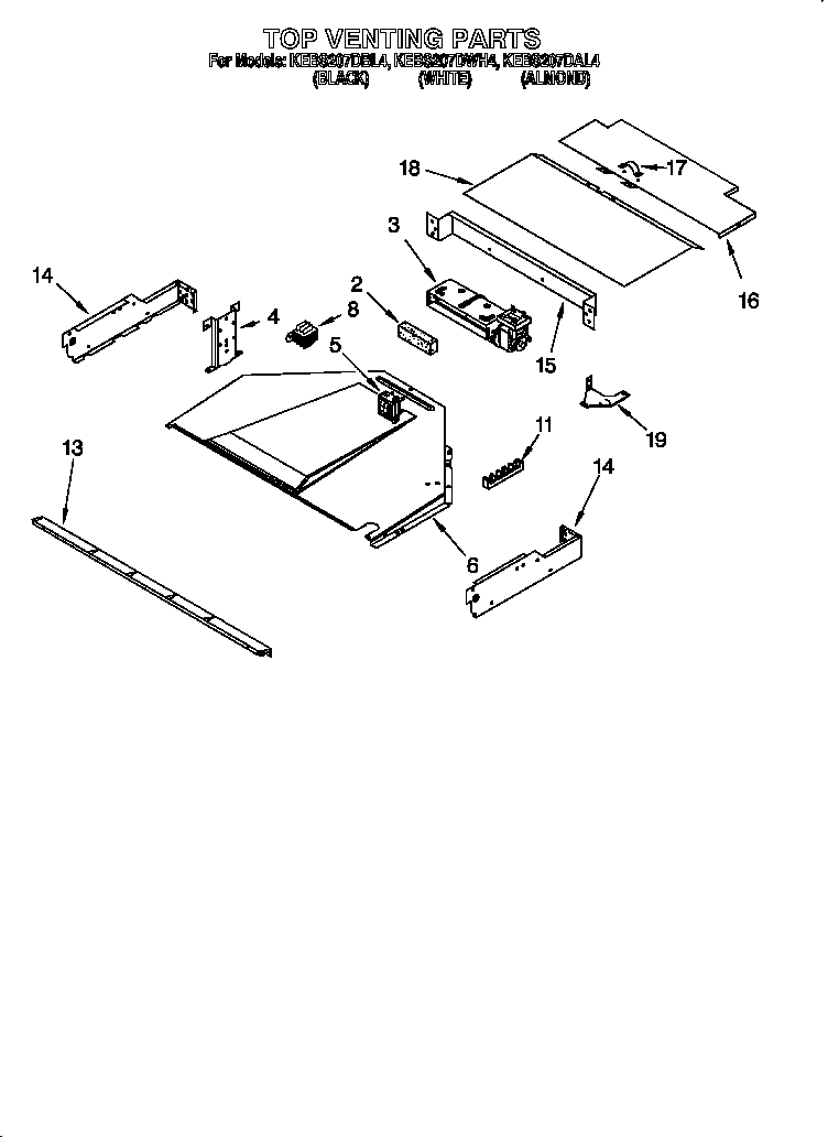 KitchenAid KEBS207DAL4 top venting diagram