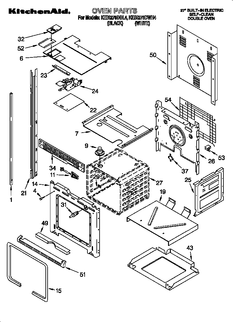 KitchenAid KEBI276DBL4 oven diagram