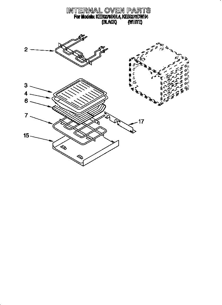 KitchenAid KEBI276DBL4 internal oven diagram