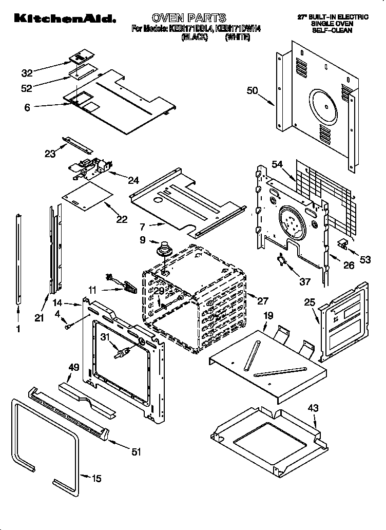 KitchenAid KEBI171DWH4 oven diagram