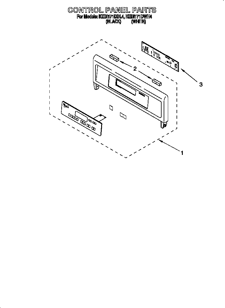KitchenAid KEBI171DWH4 control panel diagram