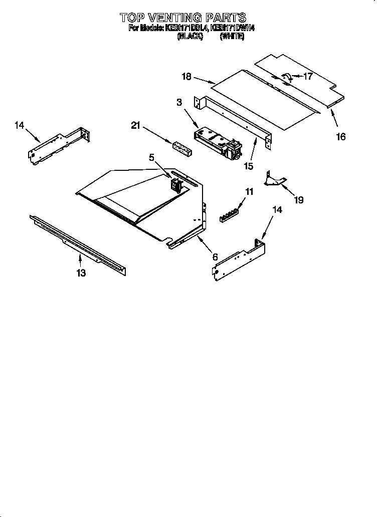 KitchenAid KEBI171DWH4 top venting diagram