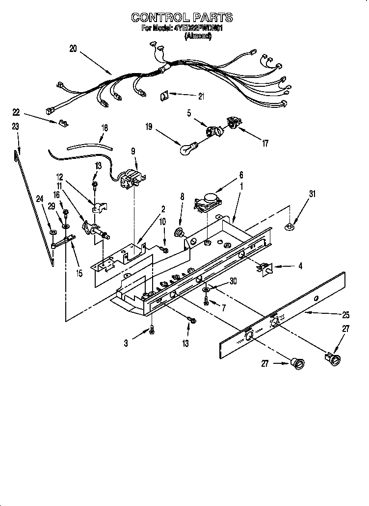 Whirlpool 4YED22PWDN01 control diagram