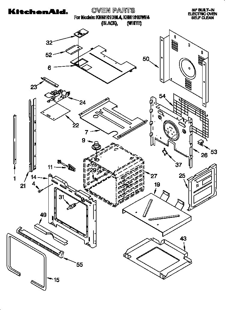 KitchenAid KEBI101DBL4 oven diagram
