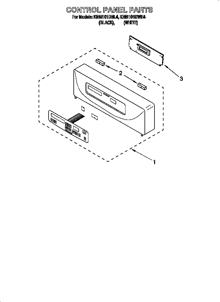 KitchenAid KEBI101DBL4 control panel diagram