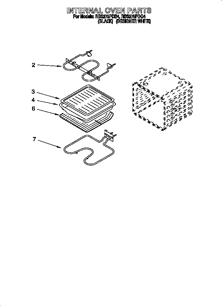 Whirlpool RBS275PDB4 internal oven diagram