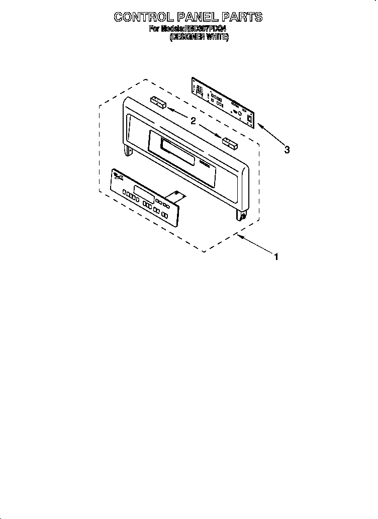 Whirlpool RBD307PDQ4 cotrol panel diagram