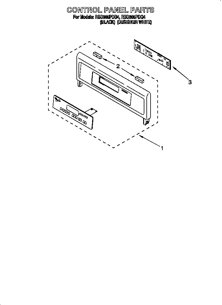 Whirlpool RBD305PDB4 control panel diagram