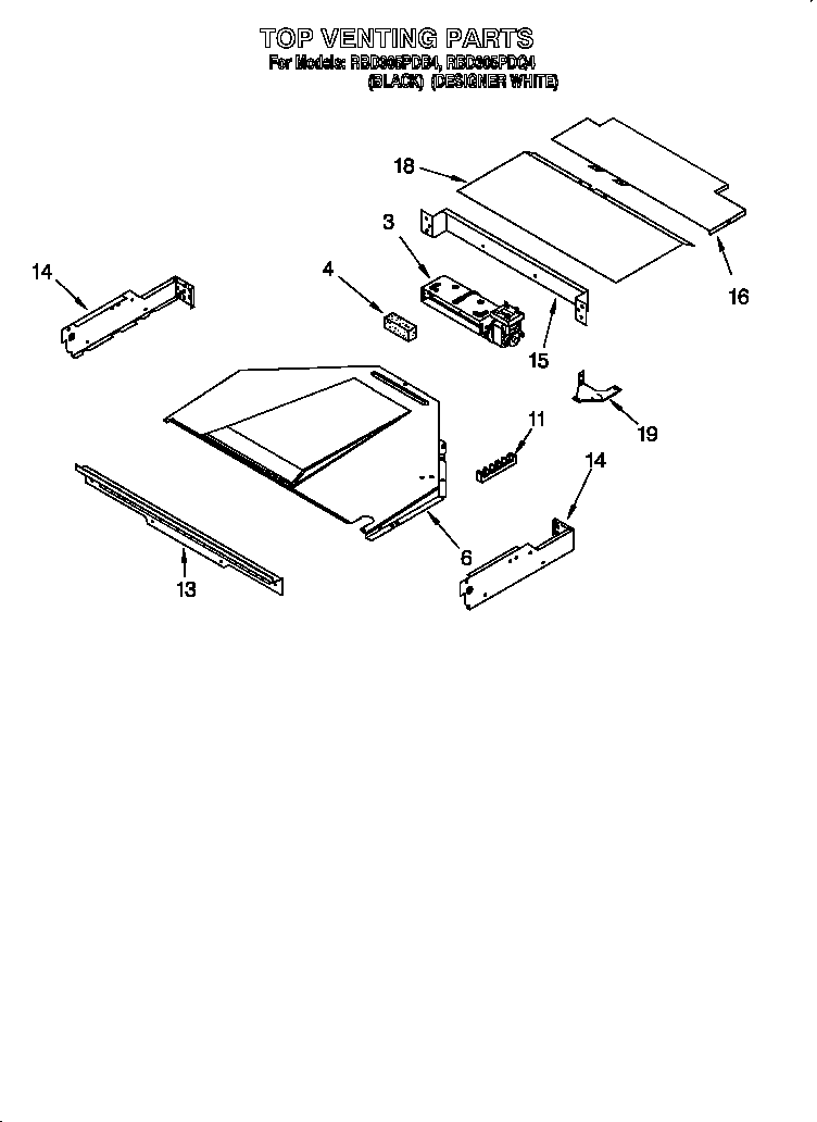 Whirlpool RBD305PDB4 top venting diagram