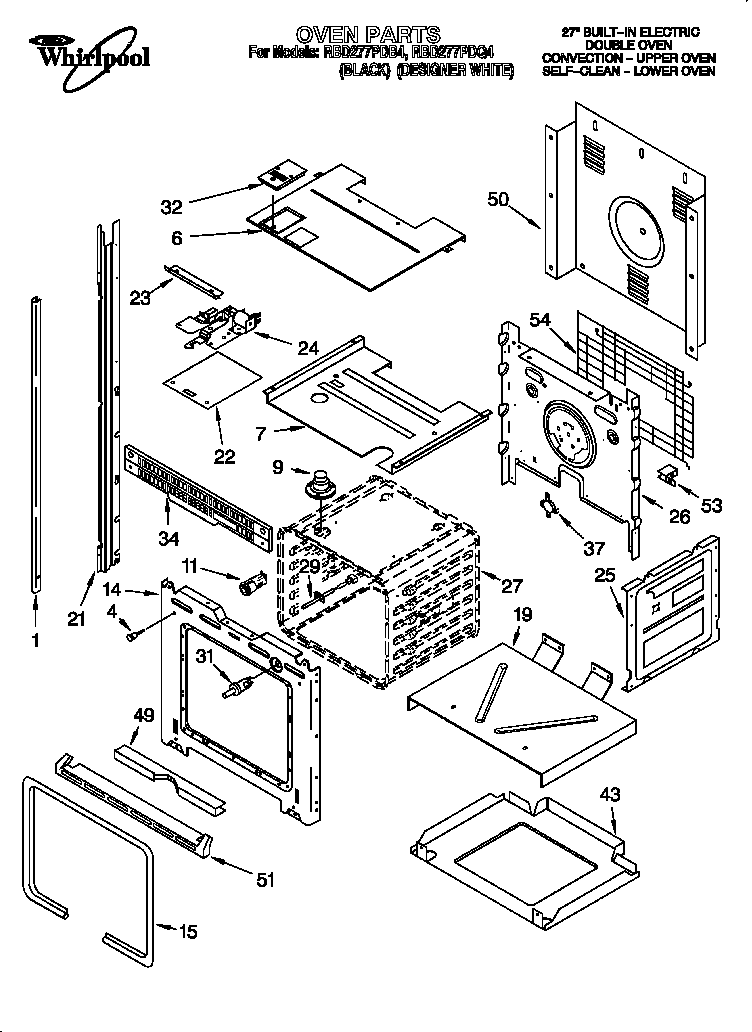 Whirlpool RBD277PDQ4 oven diagram