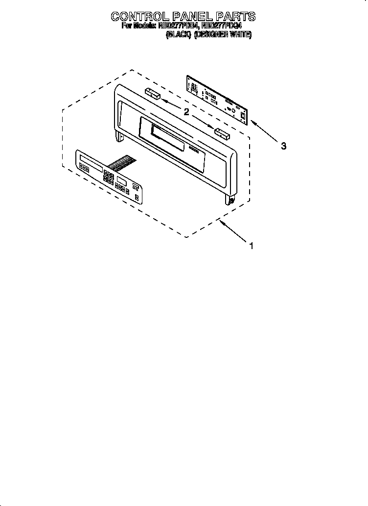 Whirlpool RBD277PDQ4 control panel diagram