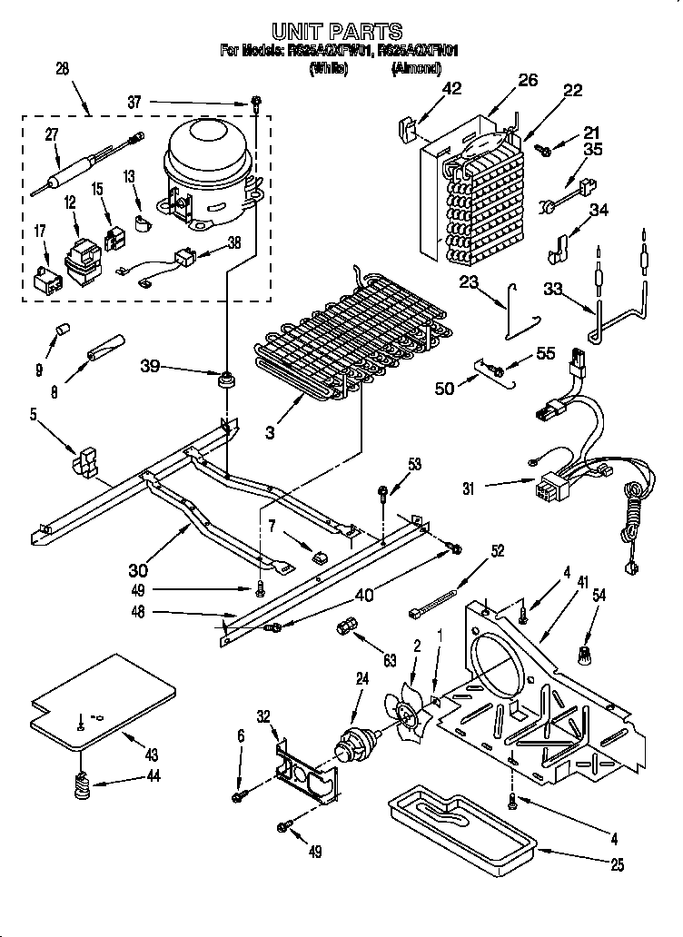 Roper RS25AQXFW01 unit diagram
