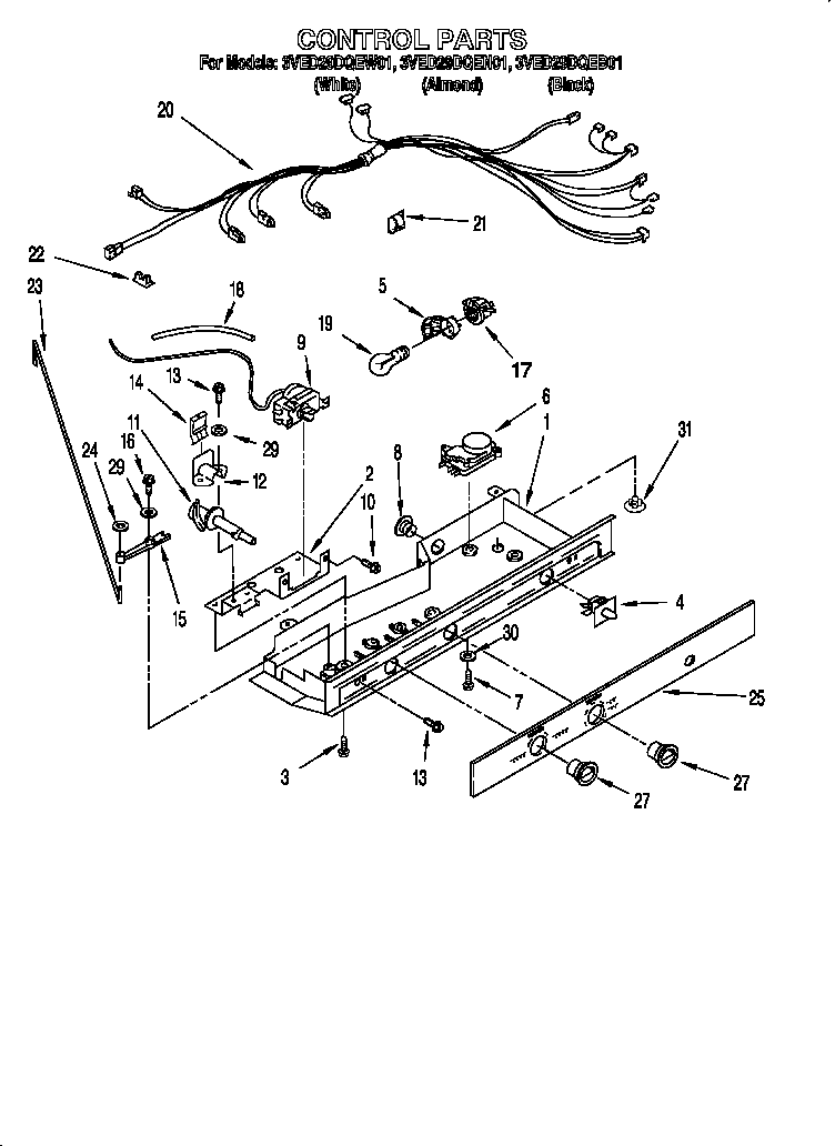 Whirlpool 3VED29DQEN01 control diagram