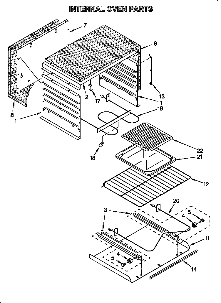 Whirlpool RF3010XVW2 internal oven diagram