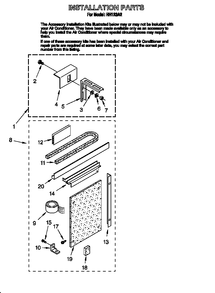 Whirlpool RH123A2 installation diagram