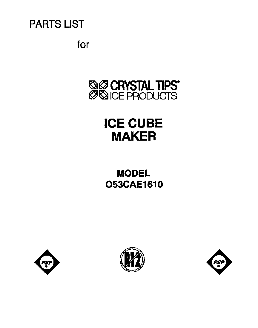 Whirlpool O53CAE1610 front cover diagram