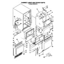 Whirlpool O53CAE1610 cabinet liner and door diagram