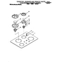KitchenAid KGCT305BBL4 cooktop, burner and grate diagram