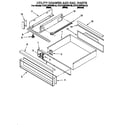 KitchenAid KDDT207BWH9 utility drawer and rail diagram
