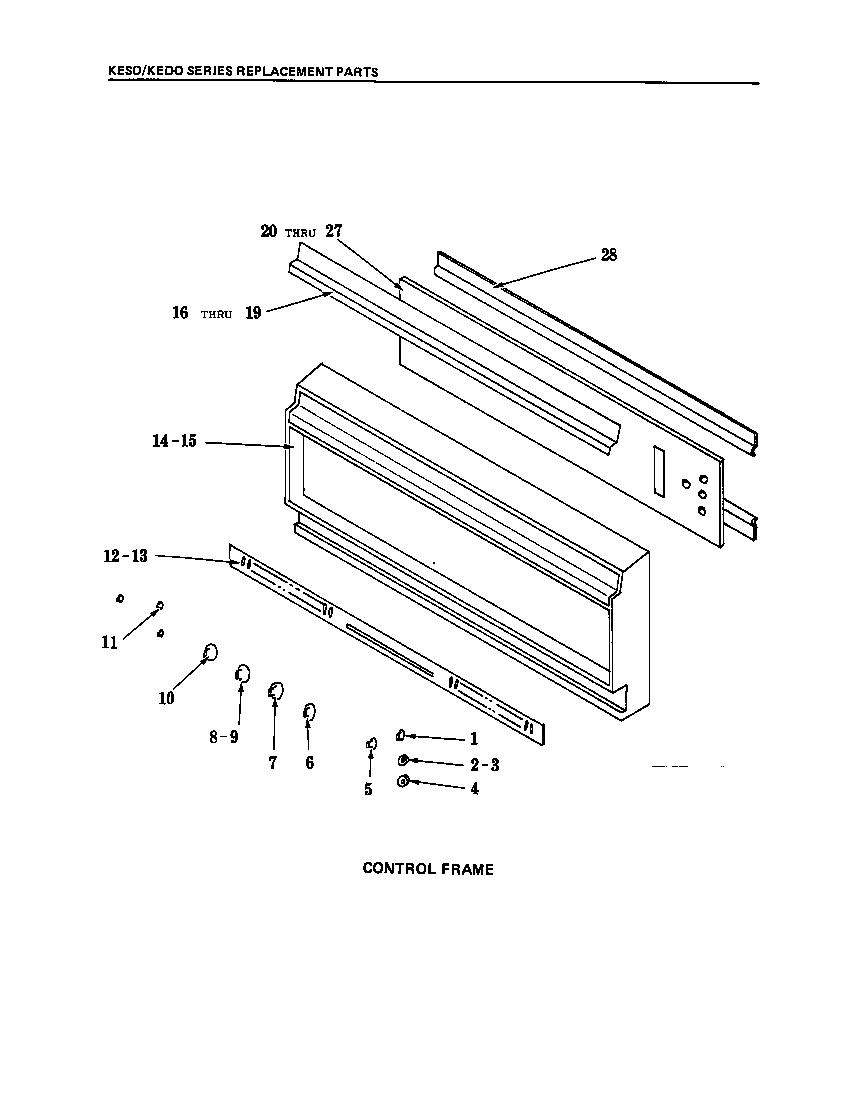 KitchenAid KEDO245 control frame diagram